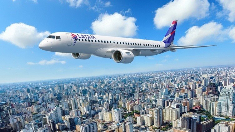 Latam encomenda até 74 jatos Embraer E195-E2 e mira expansão para 195 destinos na América do Sul - Imagem do artigo original